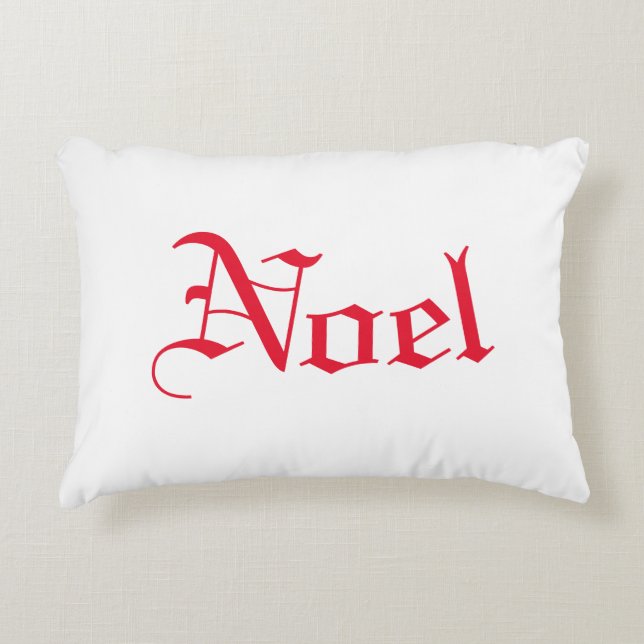 Joli rouge et blanc "Noel" coussin accent de Noël (Devant)