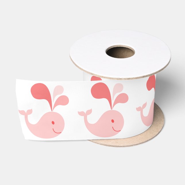 Joli ruban en satin rose baleine rose (Bobine)