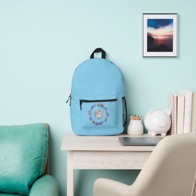 Joli sac à dos bleu Floral Hydrangea Wolf bleu (Insitu)