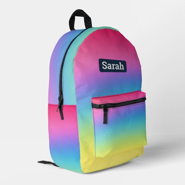 Joli sac à dos pour fille arc-en-ciel personnalisa (Coin arrière gauche)