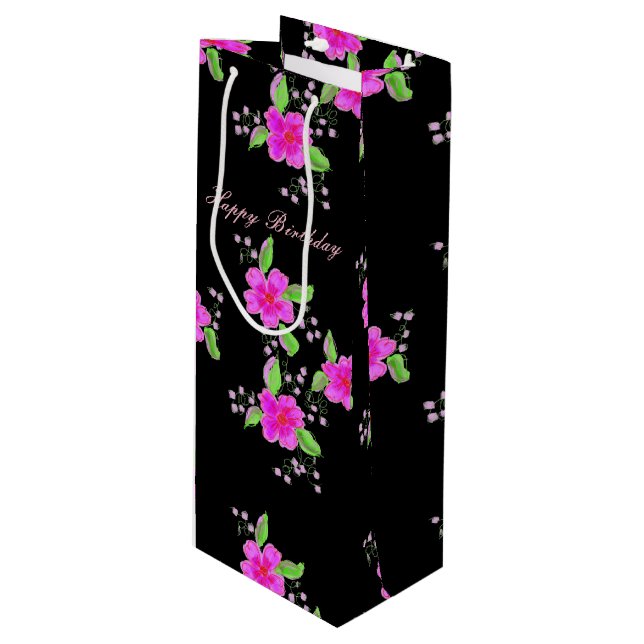 Joli sac à vin rose (Devant Angle)