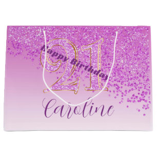 Joli Sac Anniversaire 21 Ans Paillettes Roses qui