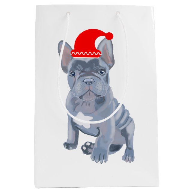 Joli sac cadeau français Chien de poche moyen (Devant)