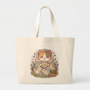 Joli Sac Fourre-Tout Chat Calico Mignon Cottagecor