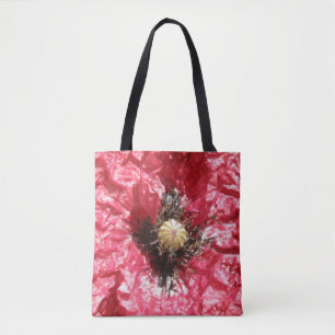 Joli Sac fourre-tout de Macro de Fleur Rouge