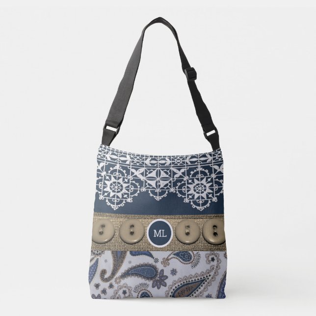 Joli Sac fourre-tout de style champêtre avec dente (Devant)