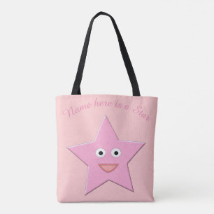Joli Sac fourre-tout personnalisé rose Star