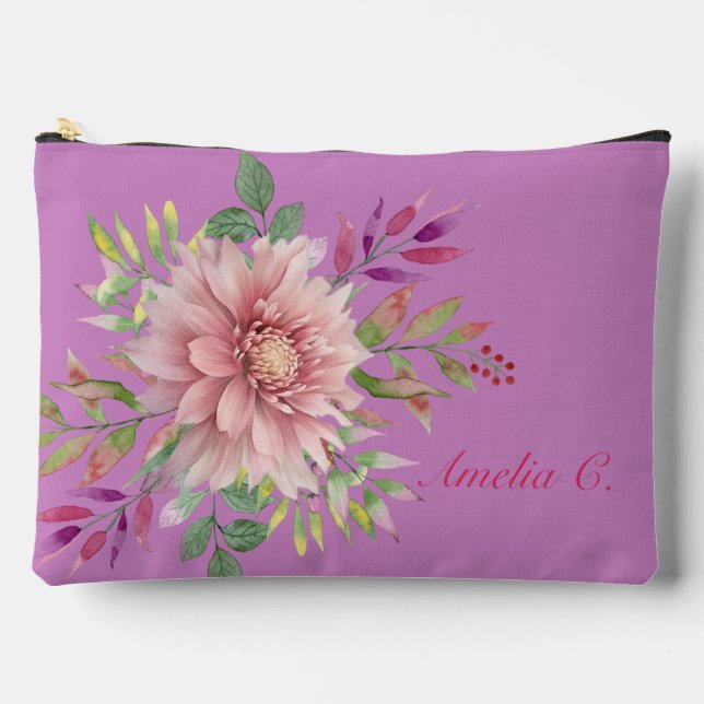 Joli sac plastique de lavande et de fleurs roses (Recto)
