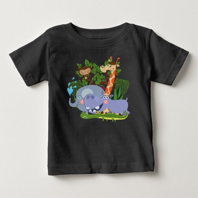 Joli Safari Animaux Baby Raglan T-shirt (Devant)