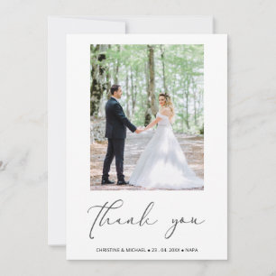 Joli script Mariage personnalisé Carte de remercie