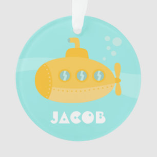 Joli sous-marin jaune, sous l'eau, pour garçons