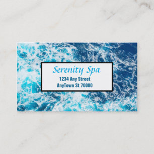 joli spa d'eau bleu carte de visite personnalisé