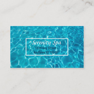 joli spa d'eau bleu carte de visite personnalisé