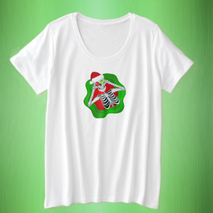 Joli Squelette tenant des ornements Santa Chapeau