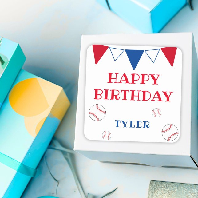 Joli Sticker d'Anniversaire Blancs De Baseball Enf (Créateur téléchargé)