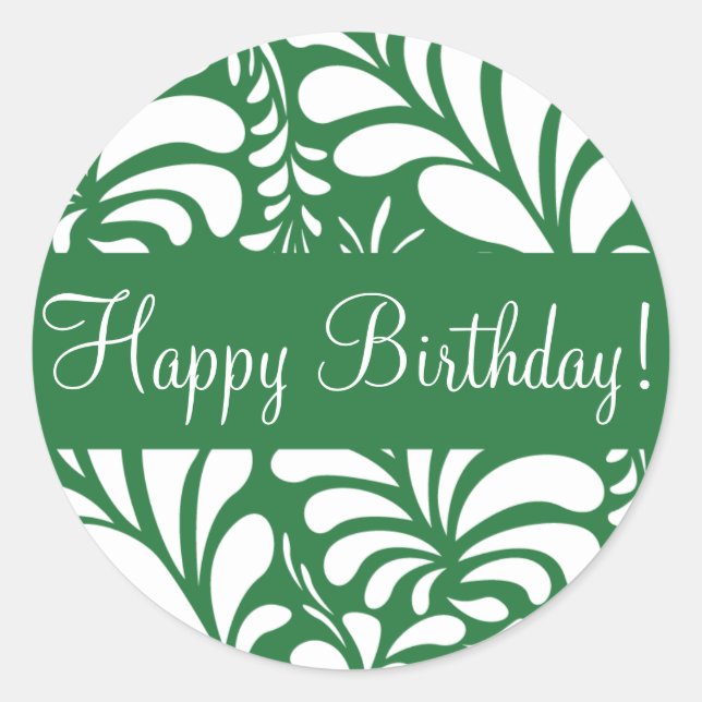 Joli Sticker Enveloppe Fern Flora d'anniversaire (Devant)