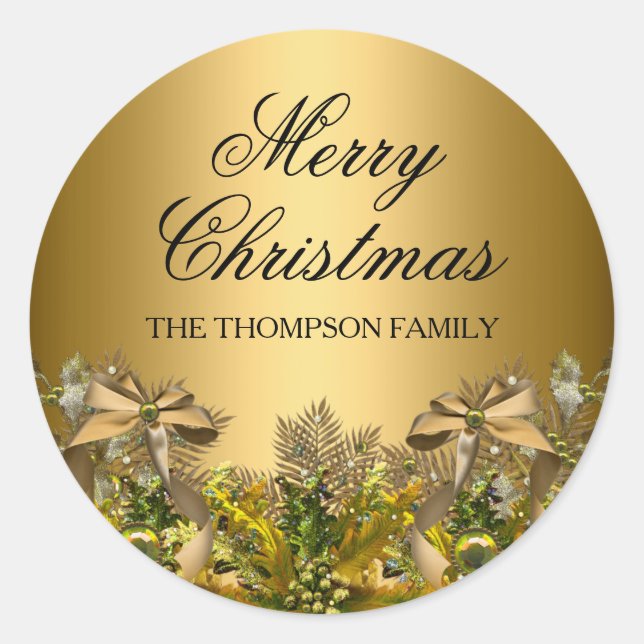 Joli Sticker Gold Foliage & Bow Christmas (Devant)