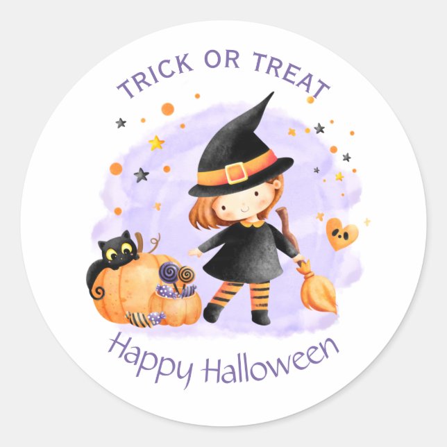Joli Stickers Halloween sorcier (Devant)