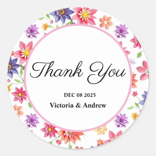 Joli Stickers Merci Floral (Devant)