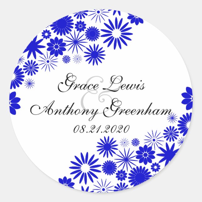 Joli Stickers Royal Blue Florals (Devant)