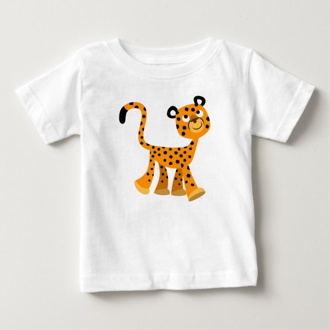 Joli T-shirt bébé Cheetah Cartoon Insouciant (Devant)