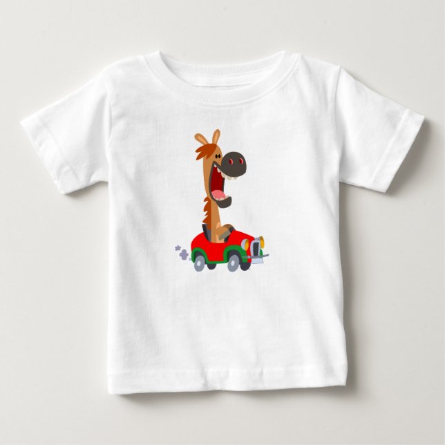Joli T-shirt Cheval Motorisé Cartoon (Devant)