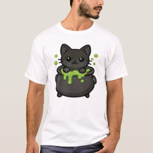 Joli T-Shirt classique chat noir Halloween