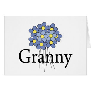 Joli T-shirt de mamie aux fleurs bleues