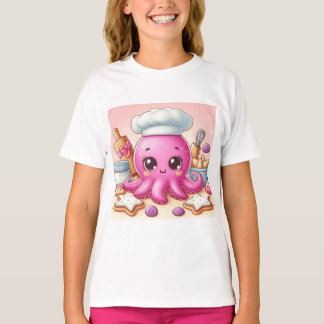 Joli t-shirt de poulpe de cuisine
