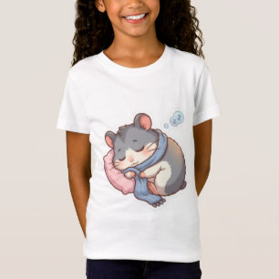 Joli T-Shirt Enfant Pastel Chibi Hamster Endormi