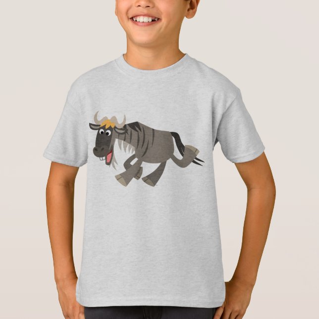 Joli T-shirt enfant Wildebeest Cartoon (Devant)