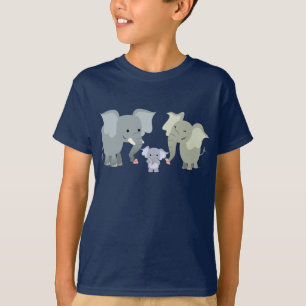 Joli T-shirt famille éléphant de dessin