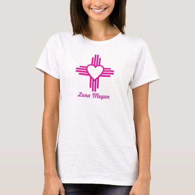 Joli T-shirt femme rose Zia Heart (Devant)