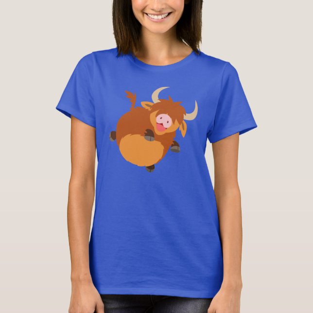 Joli T-shirt femmes vaches Highland Floating Carto (Devant)
