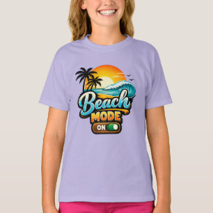 Joli T-Shirt Filles de Vacances d'Été en Mode Plag