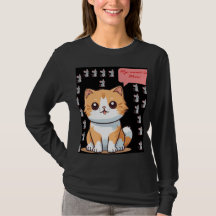 Joli T-shirt graphique avec un chat de dessin anim