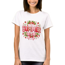 Joli T-Shirt Graphique Blanc d'Été