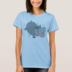 Joli T-shirt Hippo de natation