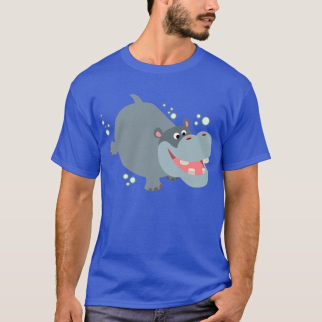 Joli T-shirt Hippo de natation (Devant)