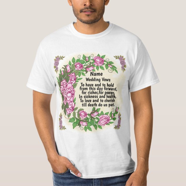 Joli t-shirt Mariage Rose Vows (Devant)