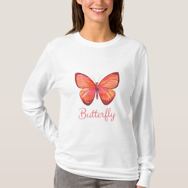 Joli T-shirt papillon rouge (Devant)
