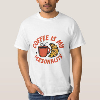 Joli T-Shirt Rétro Café et Croissant