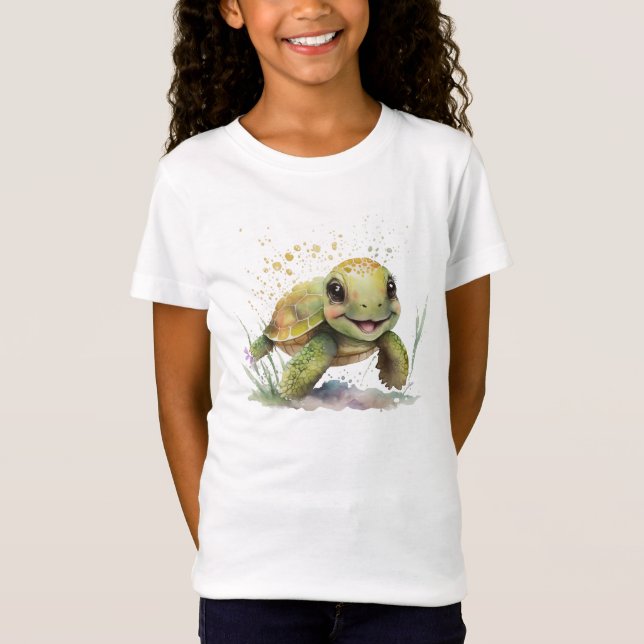 Joli T-shirt Tortoise joyeux jersey fin (Devant)