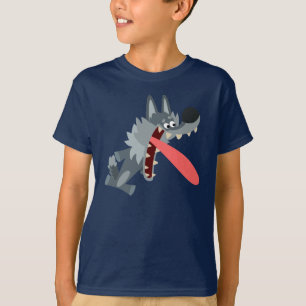 Joli T-shirt Wolf Enfants Cartoon Excitée