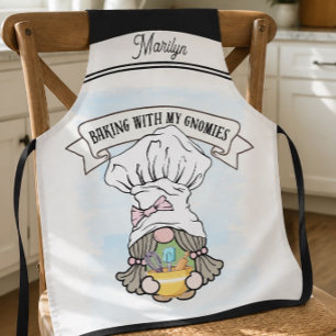 Joli tablier de chef gnome aquarelle personnalisé