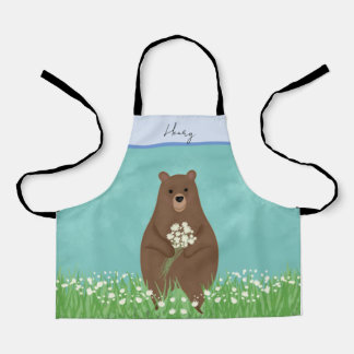 Joli tablier d'ours brun personnalisé enfants