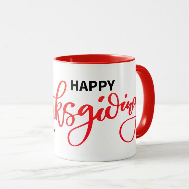 Joli texte Bon thanksgiving typographie Mug (Devant droit)