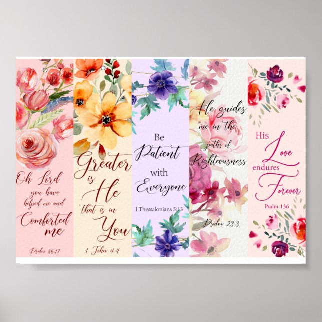 Joli thème floral Christian signet Poster (Devant)