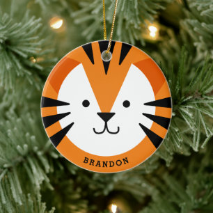 Joli Tiger Face Ornement en céramique pour enfant