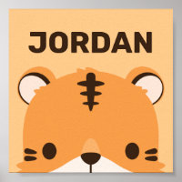 Joli tigre avec affiche de nom personnalisé
